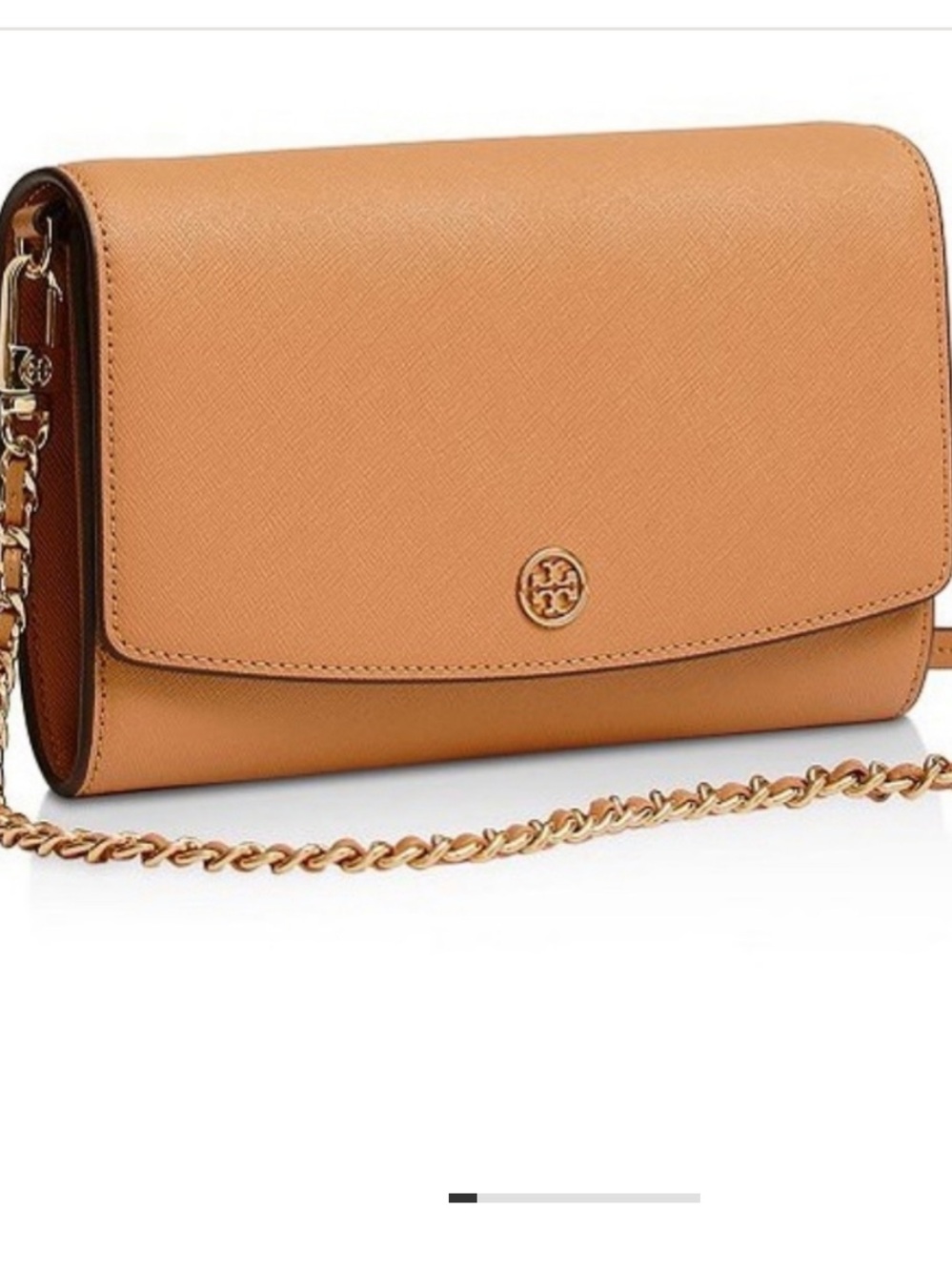 Tory Burch Tan Robinson Chain Crossbody Wallet (no chain)